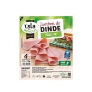 Isla Mondial jambon de dinde halal sans gluten x4 120g