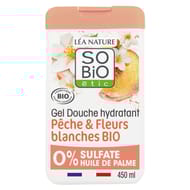 So' bio gel douche hydratant pêche & fleurs blanches bio 450 ml