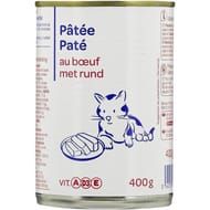 Patée au boeuf pour chat boite 400g