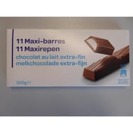Maxi barres chocolat au lait extra fin 200g