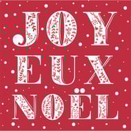 20 serviettes 33x33cm noel joyeux
