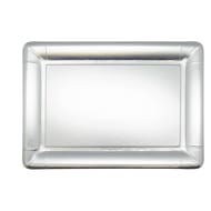 4 plateaux en carton 34x23.5cm argent satine