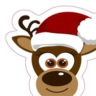 12 serviettes 33x33cm 3 plis airlaid decoupe reindeer smiley