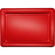4 plateaux en carton 34x23.5cm rouge satine