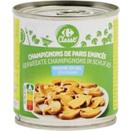 Carrefour classic' champignons de paris émincés sel réduit 3x115g - 345g