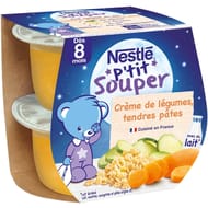 Nestlé p'tit souper crème de légumes tendres pâtes dès 8 mois 2x200g