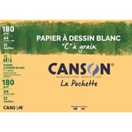 Canson pochette c à grain 12 feuilles a4 180 grammes blanc