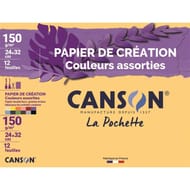 Canson pochette 12 feuilles creation couleurs assorties 24x32cm 150g