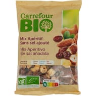 Carrefour bio mix apéritif sans sel ajouté 125g