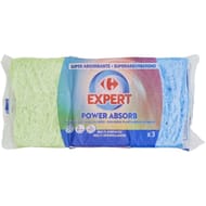 Carrefour expert power absorb 3 éponges végétales colorées