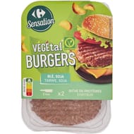 Carrefour sensation végétal burgers blé soja 2x90g - 180g
