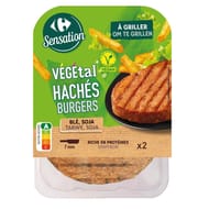 Carrefour sensation végétal hachés burgers blé soja 2x110g - 220g