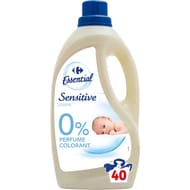 Carrefour essential lessive liquide peaux sensibles 2l