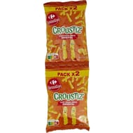 Carrefour sensation croustiz' biscuits apéritifs goût emmental 2x90g