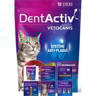 Vetocanis dentactiv 10 sticks boeuf chat  - 50g