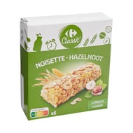 Carrefour classic' barres céréales noisette x6 - 125g