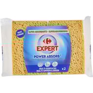 Carrefour expert éponge végétale multi-surfaces super absorbantes x2