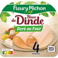 Fleury michon blanc de dinde doré au four 4 tranches 160g