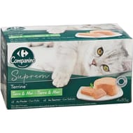 Carrefour campanino suprem les terrines au poulet et saumon 4x85g