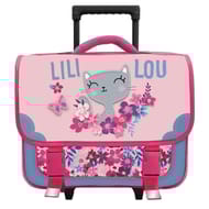 Cartable à roulettes 38 cm Lili Lou Rose