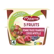 Materne compotes coupelles 5 fruits rouges 4x100g