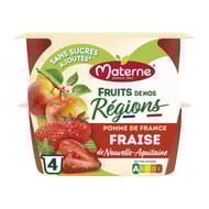 Materne compotes les fruits de nos régions pomme fraise 4x100g