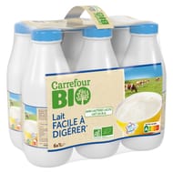 Carrefour bio lait facile à digérer 6x1l