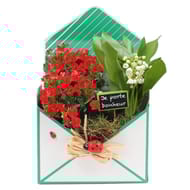 Enveloppe - boite enveloppe muguet et kalanchoe