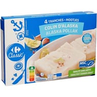 Carrefour 4 tranches panées colin d'alaska 400g