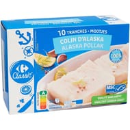 Carrefour classic 10 tranches panées colin d'Alaska 1kg