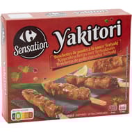 Carrefour sensation 10 brochettes de poulet yakitori sauce teriaki 250g