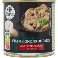 Carrefour extra champignons de Paris à la crème fraîche 380g