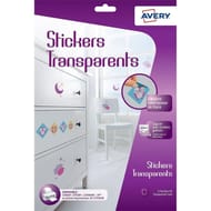Avery 6 stickers transparents a4 jet d'encre C9421