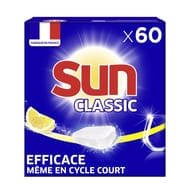 Sun tablettes lave vaiselle classic citron 60 lavages