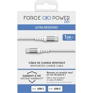 Force power lite câble usbc/usbc 3a 1.2m recyclé blanc FPLICC1M2RW