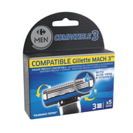 Carrefour men lames de rasoir compatible mach 3 x5