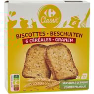 Carrefour classic biscottes 6 céréales 300g