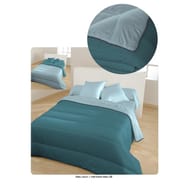 Bleu câlin couette bicolore 140x200cm bleu azur ciel