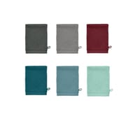 Gant de toilette 15x21cm bordeaux anthracite vert d'eau bleu ciel canard et gris x6