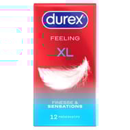 Durex préservatifs feeling extra fins et lubrifiés XL x12