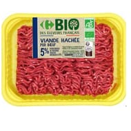 Viande hachée bio 5% 500g Carrefour Bio
