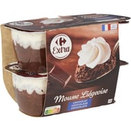 Carrefour extra mousse liégeoise chocolat 4x80g