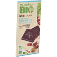Carrefour bio tablette de chocolat noir sucre de coco bio - 100g