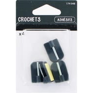 Trefilaction crochet adhésif anthracite x4