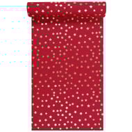 Chemin de table en tissu 284x400cm rouge starlight or brillant