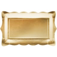 Mesa bella plateaux en carton forme baroque or 23x16.5 cm