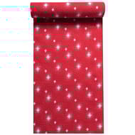 Chemin de table en tissu 28x400cm rouge nuit etincelante blanc