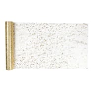 Chemin de table 28x40cm en tulle feuilles d'or