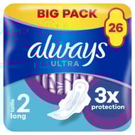 Always ultra serviettes hygieniques ailettes long + x26