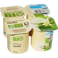Carrefour bio yaourt à la vanille 4x125g